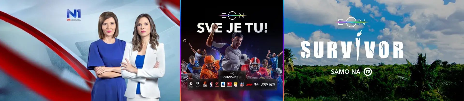 Kolaž TV kanala u SBB EON paketima