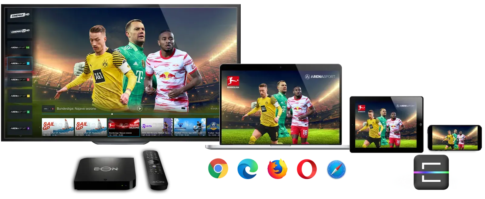 EON na televizoru, računaru, telefonu i tabletu
